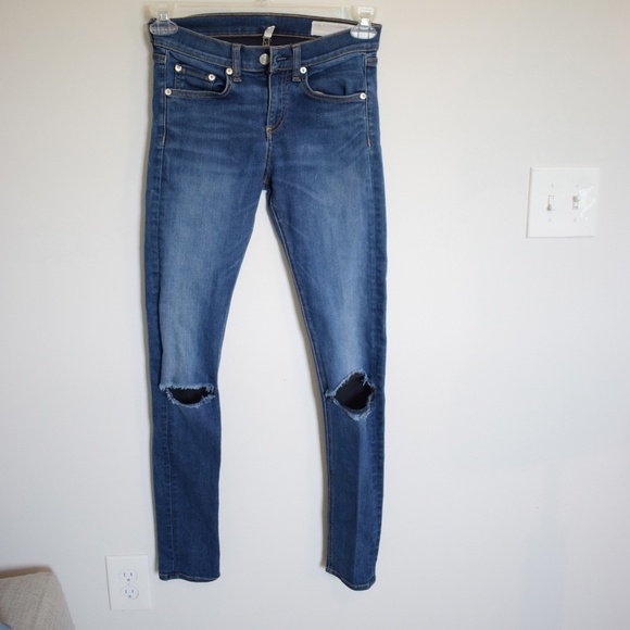 Rag & Bone High Rise Skinny Jeans - Picture 1 of 7